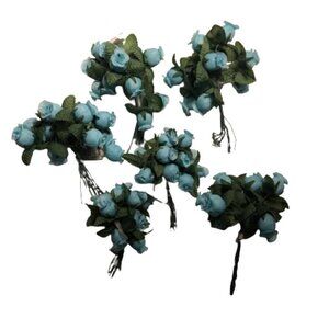 🛒 $6 - Mini Craft Roses Flowers Weddings Showers - Teal #2555